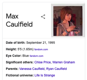 Knowledge Graph entry for Max Caulfield