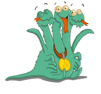 Hydra Guy, das Hydra-Maskottchen.