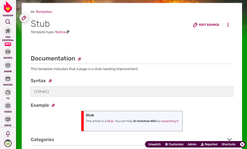 What templates do I really need on my wiki - Stub