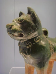 English: Shanghai Museum, Shanghai, P.R. of China: Green Glazed Pottery Dog, Eastern  (A. D