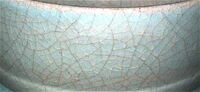 Ru Ware Bowl Stand, detail of crazing;  FE