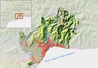 Mapa físico del  de Málaga.