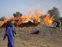 Cuisson collective des poteries à Kalabougou, centre potier du 
