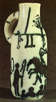 Jarra con asa, 1954: "Escenas de circo", Pablo Picasso.