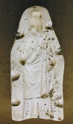 Molde de yeso del reverso de una figurilla de -.