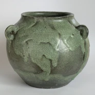 Wanda Golakowska, ceramic ware covered with celadon glaze, Poland, 2nd half of 20th century, private collection.