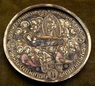 Medallion of the Death of the Virgin, with basse-taille enamel