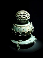 Korean Celadon openwork incense burner with kingfisher glaze from the . , Seoul.