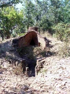 Same kiln as previous shot. Glazed pottery produced in this area's kilns, dated from around the 14th - 15th century AD