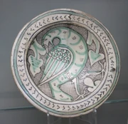Dish with bird, in Islamic-derived style, , ca