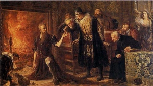Alchemik Michał Sędziwój, óleo sobre tabla de , 73×130 cm, Museo de Artes de .