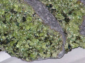 Peridot in basalt