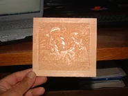 Carving in basswood. It doesn't look like much in ambient lighting.