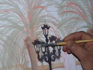 Pisana9.jpg (87 kB) Lo que no me interesa lo borro con un pincel de cerdas duras.......elimino y queda el esmalte de fondo.