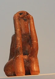 A famous Cucuteni-Trypillian statue entitled: Gânditorul din Târpești (The Thinker of Târpești)