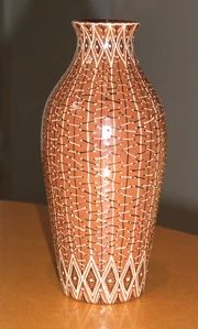 tube-lined vase, dated 1957, by 