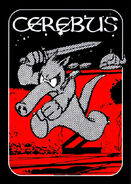 P5. Cerebus THERE WAS NO CHANCE TO CALL BACK THE IMPETUOUS AARDVARK, SO THE THIEVES DASHED AFTER HIM AS THEY NERVOUSLY WATCHED THE SHIFTING SHADOWS ABOUT THEM... From Cerebus No. 1, 1977