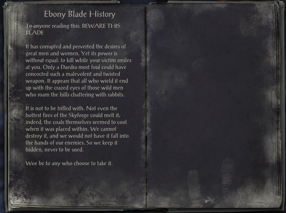 Ebony Blade History | Cesarska Biblioteka | Fandom