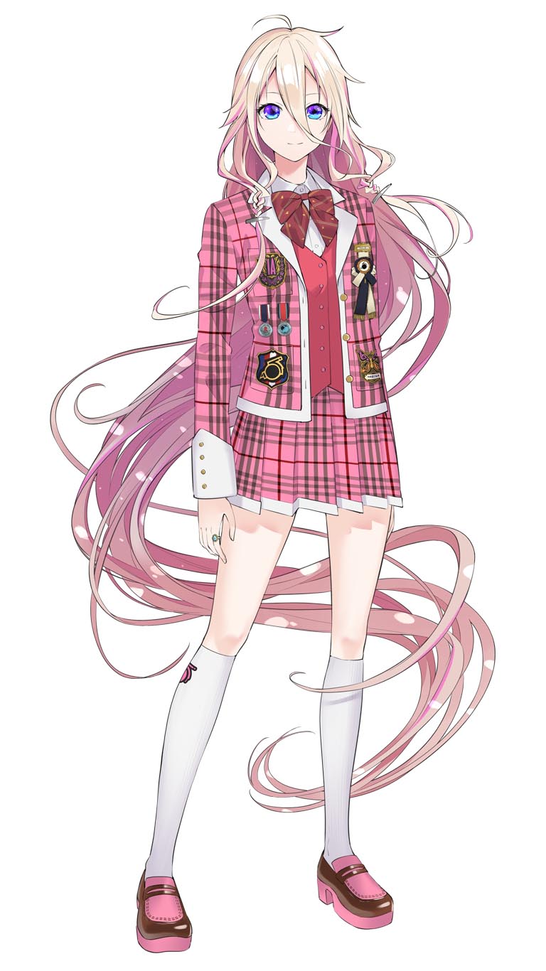 Anime Vocaloid IA Girl Braid Pink Hair Long Hair Blue Eyes Custom Mat  Playmat | eBay