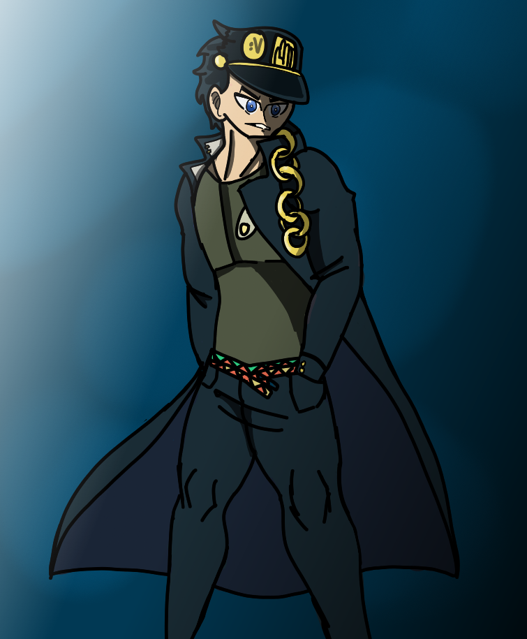 Fanart] A year ago I started watching JJBA, so to celebrate I tried making  Jotaro in Part 5 Style : r/StardustCrusaders