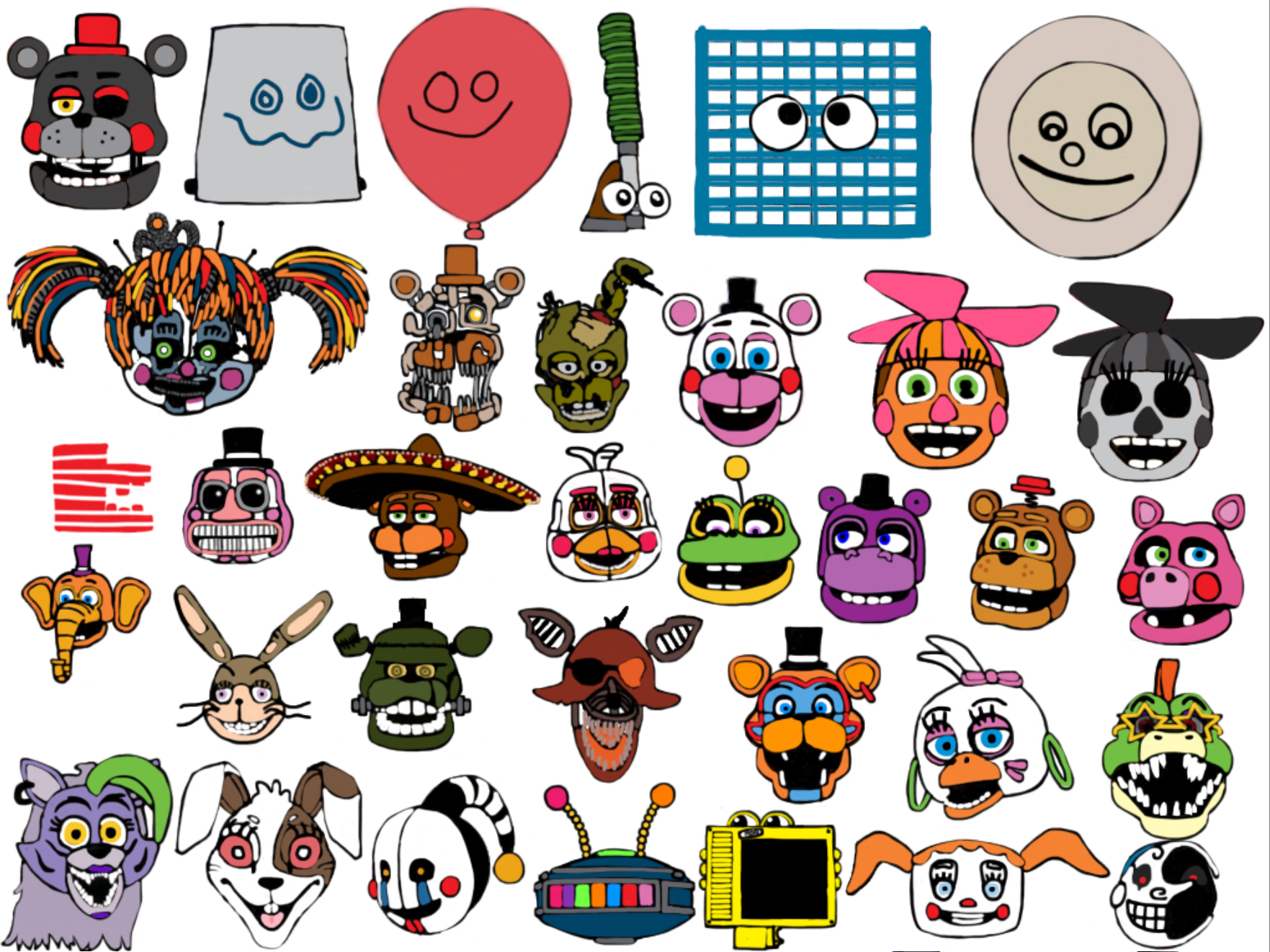 Fnaf Animatronics Big Heads Five Nights At Freddy S Vrogue Co