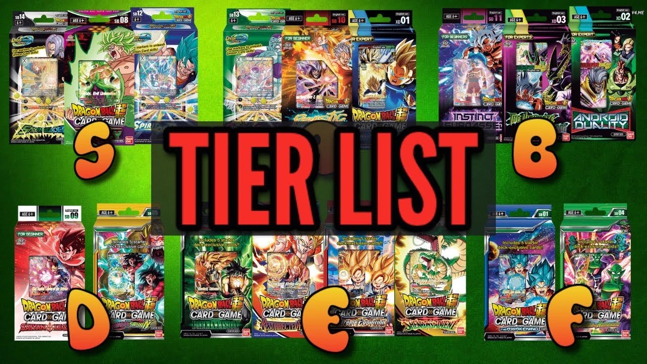 DBS CARD GAME, Starter Deck Tierlist By Supahplayas (There Pros So Take