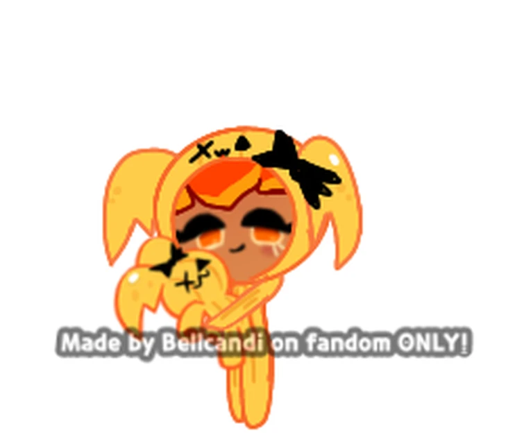 Pumpkin pie cookie dressing up as her plushie aka best friend, pompon