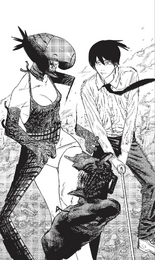 Aki ambushes Reze from behind