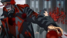 Katana Man defeating Aki