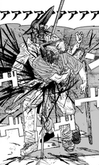 Denji bisects the Spear Hybrid