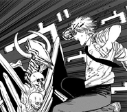 Angered at seeing his friends injured, Denji lunges at the Darkness Devil.
