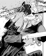 Denji engaging in combat against Katana Man.