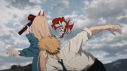 Power knocking out Denji.