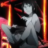 Yatsuha riding on Mugen's shoulder