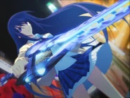 Showing her DI-sword.