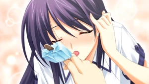  eating a Crunchy-kun in 