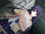 Holding the "cheat code" in her route.