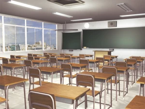 A classroom in Suimei Academy