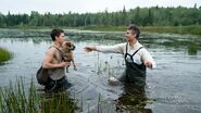 Tom Holland (actor), Lamborghini (dog actor), and Doug Liman (director)