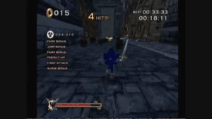 Sonic using Soul Surge to take out multiple enemies.