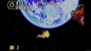 Super Sonic utilizing his boost technique in quick bursts for evasive dashes and protection.