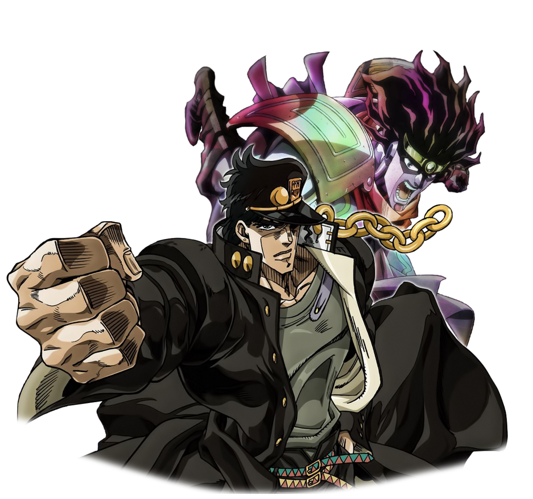 Shin - Jotaro Kujo and his stand Star Platinum from Jojo's