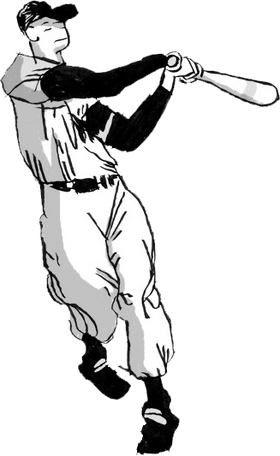 Abstract baseball player male figure with bat in batter action