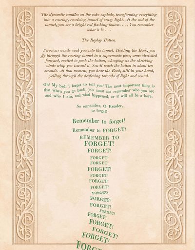The Enchiridion manipulating the text and plot within its pages.