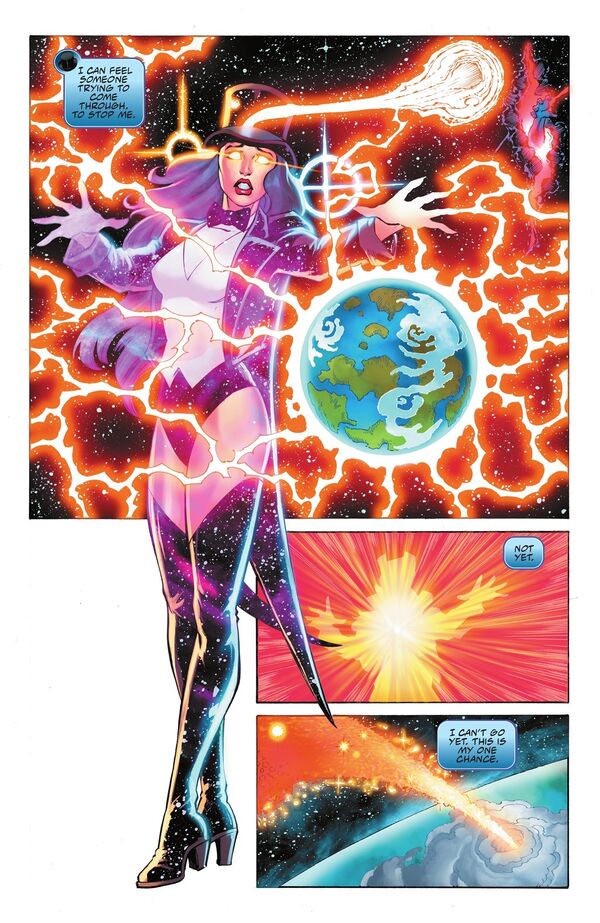 Zatanna, a powerful magician in DC Comics.