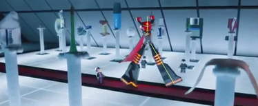 Lord Business doing his stride
