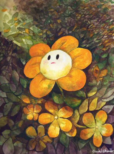 Undertale Flowey Drawing, flower, food, sunflower, flower png