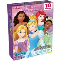 Moana alongside with Rapunzel, Cinderella, Ariel and Tiana on Fruit Snacks product.