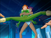 Sam just kicks them away, much to her surprise