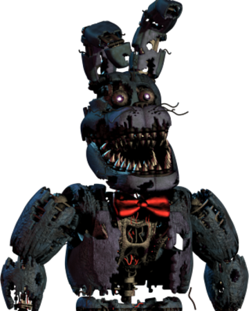 red and blue Nightmare Bonnie for funvideotv wiki by snivy0711 on